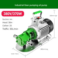 Bomba de óleo de aço inoxidável auto escorvante portátil, bomba de sucção diesel, alta viscosidade, óleo do motor, 220V, 380V