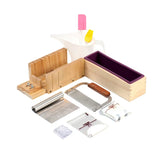 Boowan Nicole Soap Making Kit Handmade Silicone Liner with Multifunctional Soap Cutter and Stamp Complete Supplies for Soap