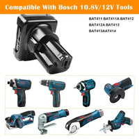 Bosch-batería de iones de litio de 12V, 6.0Ah, batería de repuesto para Bosch BAT411, BAT412, BAT413, BAT414, 10,8 V, herramient