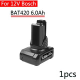 Bosch-batería de iones de litio de 12V, 6.0Ah, batería de repuesto para Bosch BAT411, BAT412, BAT413, BAT414, 10,8 V, herramient