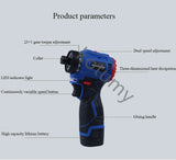 Brushless Lithium Electric Drill, Broca De Mão Recarregável, Ferramentas Elétricas De Torque, 16.8V