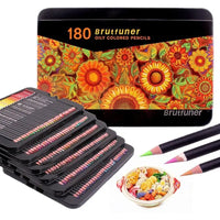 Brutfuner 180 color colored pencil, artistic square rod, oily lead paint pen, school student pen, children's paint pen