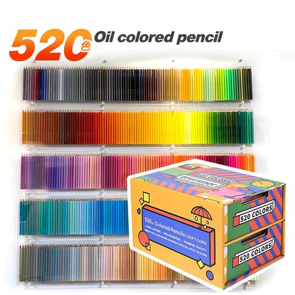 Brutfuner 520pcs Oil Soft Colored Pencils Professional Drawing Pencil –  AOOKMIYA