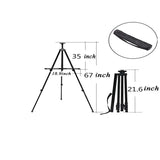 AOOKMIYA Bview Art 1pc 66" Black Aluminum Display Easel with Portable Bag,Large Adjustable Height Portable Tripod for Display Paintings