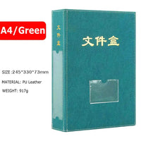 Caixa de arquivo a4 de couro do plutônio grande capacidade caixa de armazenamento de documentos a4 papel organizador caixa de arquivos para o escritório
