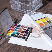 Caixa de pintura em aquarela de metal portátil vazio sub-embalagem caixa de pigmento hidratante caixa esboço pintura arte suprimentos