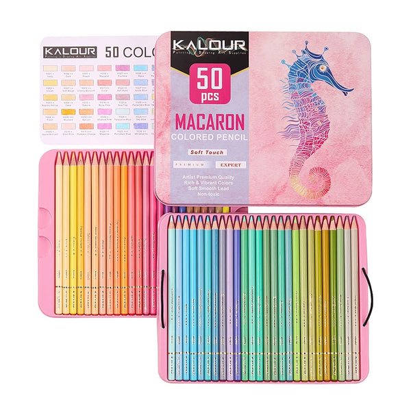 Calour macaron 50 pçs lápis colorido macio pastel desenho lápis conjunto lápis lápis cor para escola esboçar kit coloração arte suprimentos