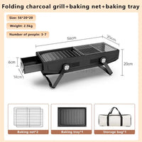 Camping Folding Barbecue Outdoor Picnic Barbecue Grill Household Charcoal Skewers Mini BBQ Stove Cookware