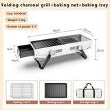 Camping Folding Barbecue Outdoor Picnic Barbecue Grill Household Charcoal Skewers Mini BBQ Stove Cookware