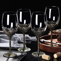 Can Treasured 300-400ml Noble Elegant Luxury Goblet Enamel Red Wine Sparkling Cup Family Festival Wedding Drinkware Bar Set