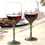 Can Treasured 300-400ml Noble Elegant Luxury Goblet Enamel Red Wine Sparkling Cup Family Festival Wedding Drinkware Bar Set