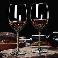 Can Treasured 300-400ml Noble Elegant Luxury Goblet Enamel Red Wine Sparkling Cup Family Festival Wedding Drinkware Bar Set