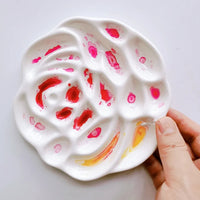AOOKMIYA AOOKMIYA  Cartoon ceramic palette watercolor palette oil painting Chinese painting paint white porcelain palette for art painting supplies