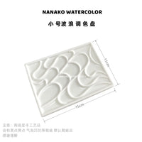 AOOKMIYA Ceramic Palette Watercolor Oil Painting Chinese Painting Pigment White Porcelain Rectangular Three-Grid Plate Rose Palette