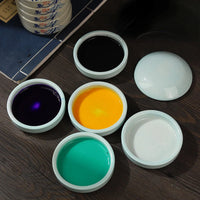 AOOKMIYA  Ceramic Palette with Cover Five-layer Chinese Painting Pigment Disc Calligraphy Ink Disc Palette Painting Tools