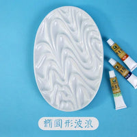 AOOKMIYA Ceramic palette ,Watercolor Painting Dish Water Powder Dish ,20/24 grid Big Toning area,Limited edition handmade white porcelain