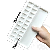 AOOKMIYA  Ceramic watercolor palette large rectangular multi-grid white porcelain palette easy to clean painting tools art supplies