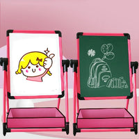 AOOKMIYA Children'S Magnetic Drawing Board, Writing Board, Plastic Double-Sided Adjustable Bracket Type Easel, Household Graffiti Art Sma