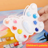 AOOKMIYA Children's Watercolor Palette Kawaii Animals Acuarelas Oil Paint Gouache Palette Creative Kids Paint Palette Butterfly Paleta