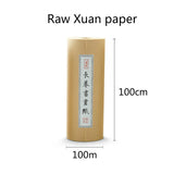 Chinese Calligraphy Paper Antique Method Handmade Bamboo Pulp 100m Long Roll Paper Calligraphy Painting Half-Rice Xuan Paper