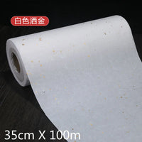 Chinese Calligraphy Paper Papel Arroz 100m Rolling Half Ripe Sandalwood Fiber Xuan Paper Thin Hemp Paper Painting Rijstpapier