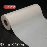 Chinese Calligraphy Paper Papel Arroz 100m Rolling Half Ripe Sandalwood Fiber Xuan Paper Thin Hemp Paper Painting Rijstpapier