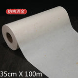 Chinese Calligraphy Paper Papel Arroz 100m Rolling Half Ripe Sandalwood Fiber Xuan Paper Thin Hemp Paper Painting Rijstpapier