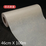 Chinese Calligraphy Paper Papel Arroz 100m Rolling Half Ripe Sandalwood Fiber Xuan Paper Thin Hemp Paper Painting Rijstpapier