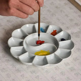 AOOKMIYA Chinese Ceramic Color palette Ink Plate Paint Dish Tai Ji Sections Chinese Painting Supplies