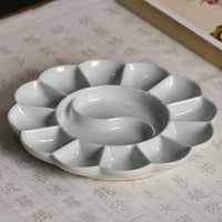 AOOKMIYA Chinese Ceramic Color palette Ink Plate Paint Dish Tai Ji Sections Chinese Painting Supplies