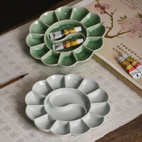 AOOKMIYA Chinese Ceramic Color palette Ink Plate Paint Dish Tai Ji Sections Chinese Painting Supplies