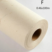 Chinese Rice Paper 100m Half-Ripe Gold Foil Fiber Xuan Paper Chinese Roll Painting Calligraphy Rice Paper with Plant Fiber