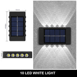 Christmas10/8/6/4LED Solar Wall Lamp Outdoor Waterproof Up and Down Luminous Lighting for Garden Fence Decoration Sunlight Light