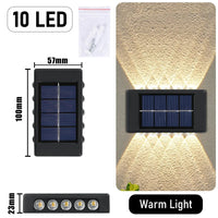 Christmas10/8/6/4LED Solar Wall Lamp Outdoor Waterproof Up and Down Luminous Lighting for Garden Fence Decoration Sunlight Light