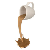 Coffee Mug Statue Festive Home Decoration Coffee Cup Ornament 3D Effect Floating Coffee Cup Resin Art Sculpture for Car