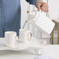 AOOKMIYA Cold Kettle Mug Combination Home Bone Ceramic White And Gold Mug Gift Box Gift Set Tea Set With Hand Gifts