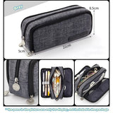 Color Angoo  Travel Stationery Pen Canvas Pencil Pouch Sided Case Double School Bag Storage Macaron Special Pocket Dual