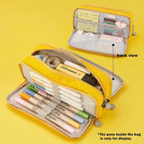 Color Angoo  Travel Stationery Pen Canvas Pencil Pouch Sided Case Double School Bag Storage Macaron Special Pocket Dual