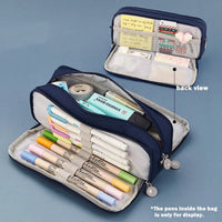 Color Angoo  Travel Stationery Pen Canvas Pencil Pouch Sided Case Double School Bag Storage Macaron Special Pocket Dual