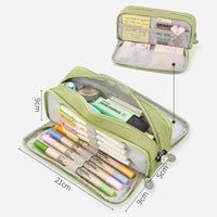 Color Angoo  Travel Stationery Pen Canvas Pencil Pouch Sided Case Double School Bag Storage Macaron Special Pocket Dual