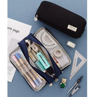 Color Angoo  Travel Stationery Pen Canvas Pencil Pouch Sided Case Double School Bag Storage Macaron Special Pocket Dual