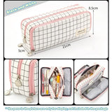 Color Angoo  Travel Stationery Pen Canvas Pencil Pouch Sided Case Double School Bag Storage Macaron Special Pocket Dual