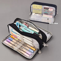 Color Angoo  Travel Stationery Pen Canvas Pencil Pouch Sided Case Double School Bag Storage Macaron Special Pocket Dual