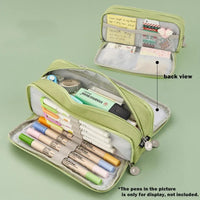 Color Angoo  Travel Stationery Pen Canvas Pencil Pouch Sided Case Double School Bag Storage Macaron Special Pocket Dual