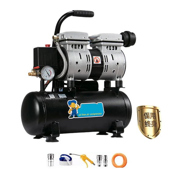 Compressor de ar isenta de óleo silencioso, bomba de ar do carro mini, reparo home, inflação do pneu, compressor do sussurro, 750 W, 800W