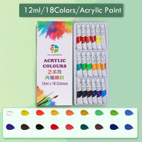 Conjunto de Tinta Acrílica Profissional em Tubos Grandes de 12ml, Pinturas Retratos em Tela, Cores Ricas Vívidas, Artistas, Estudantes, Iniciantes