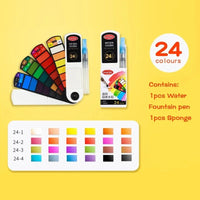 Conjunto de Tinta Aquarela Sólida para Iniciantes, Pigmento com Caneta, Pintura de Arte Suprimentos, Paleta, 18 Cores, 24 Cores, 36 Cores, 42 Cores