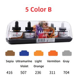 Conjunto de Tinta Ecoline Solúvel em Água, 5 Cores, 10 Cores, 30ml, Montar, Suprimentos de Desenho, Ferramenta de Ilustração