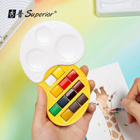 Conjunto de aquarela sólida superior, mini caixa pequena de 12/17 cores, material escolar