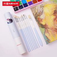 Conjunto de escova de pintura do artista de miya himi-9 tamanhos diferentes pincéis de pintura adequados para a cerda de lavagem da pintura do gouache da aguarela